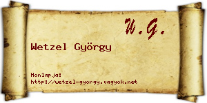 Wetzel György névjegykártya