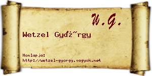 Wetzel György névjegykártya